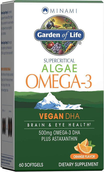 Garden of Life Minami Algae Omega 3 Vegan 500mg Plant Omega-3 Vegan 60 Easy-to-Swallow