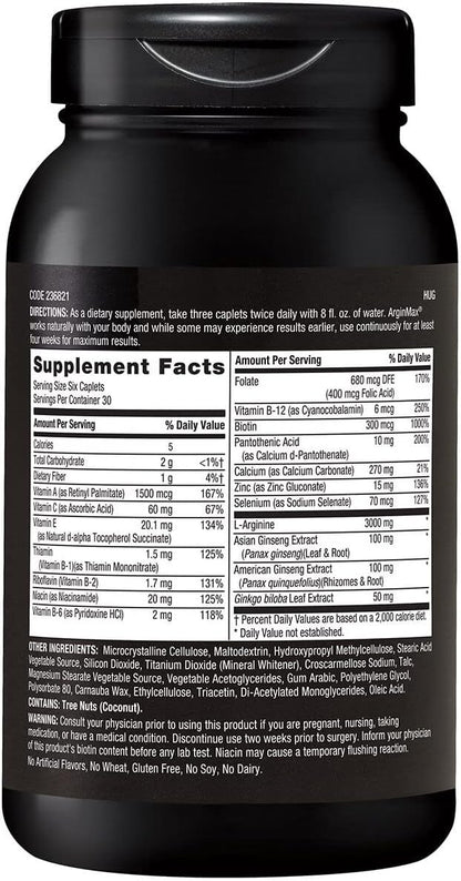 GNC Mens Arginmax Sexual Health Supplement for Men, 180 Count, Supports Blood Flow and Vitality