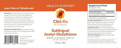 CitriRx Sublingual Acetyl Glutathione 100mg, 120 4 Mos