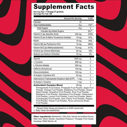 G Fuel PewDiePie Energy Drink Powder, Pre Workout Caffeine Mix for Gaming, Sugar Free Focus Amino, Vitamin + Antioxidants, 9.9oz (Lingonberry, 40 Servings)