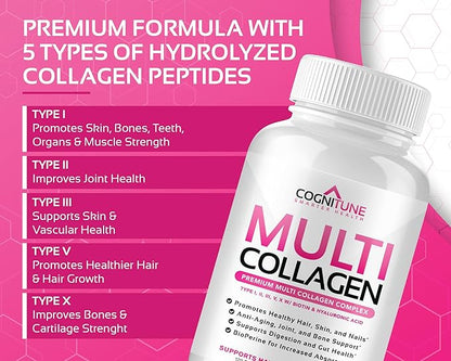 Multi Collagen Pills with Hyaluronic Acid -120- Collagen
