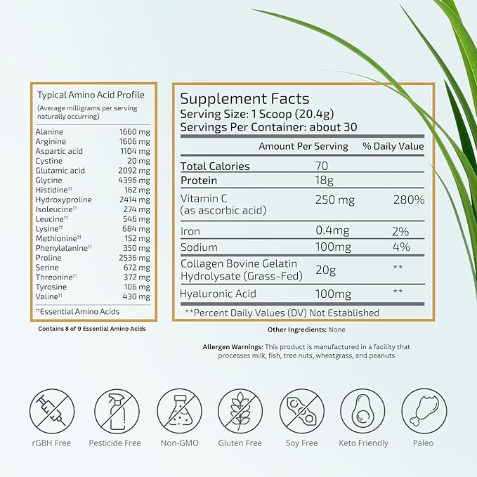VTC VitaTradingCo. Grass-Fed Collagen Peptides Powder 30 Servings