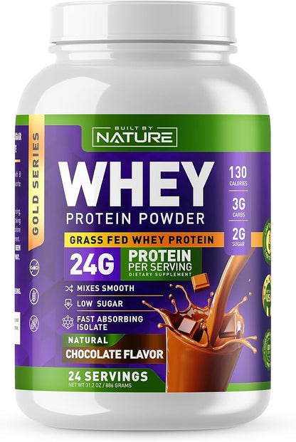 Whey Protein Powder 100% Pure 24g Protein, 24 Servings