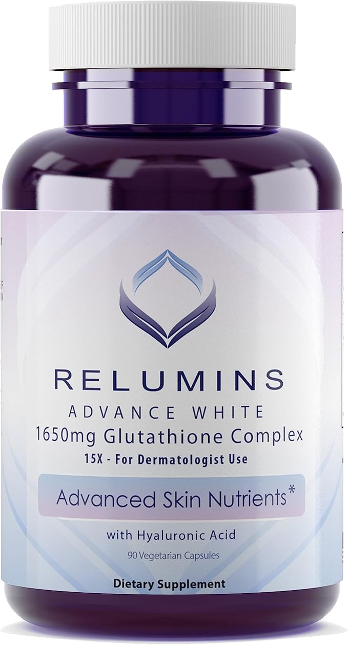 Relumins 1650mg Reduced Glutathione Complex 90 Veggie 1 Bottle
