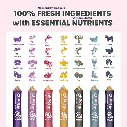 Squeeze Vita Stick Lickable Treats for Dogs & Cats. 49 Variety support sticks with essential multivitamins. Soft and tasty paste for all life stages
