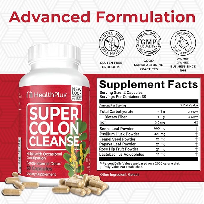 Health Plus Super Colon Cleanse 10 60 Capsules