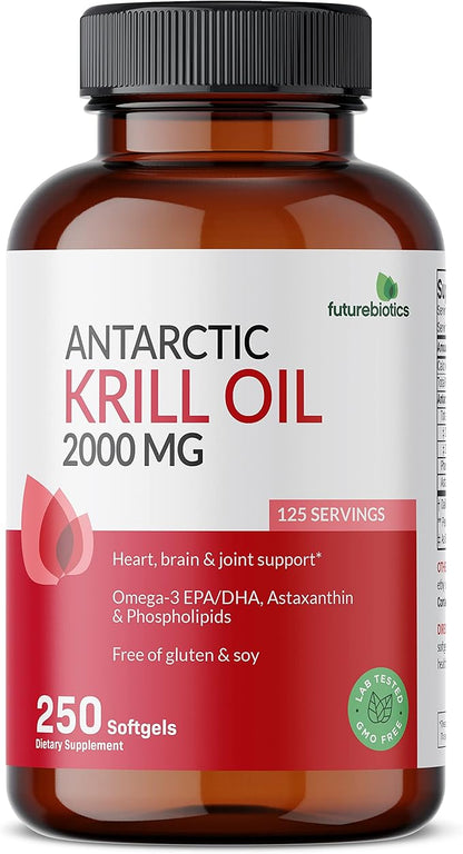 Futurebiotics Antarctic Krill Oil 2000mg Omega-3s EPA, 100% Pure 250 Softgels
