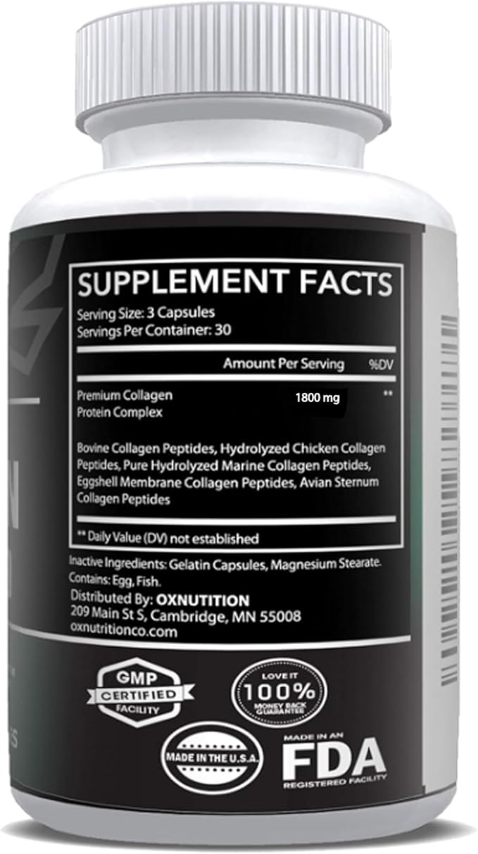 OX OXNUTRITION 90 Capsules Multi Collagen 3P Tested