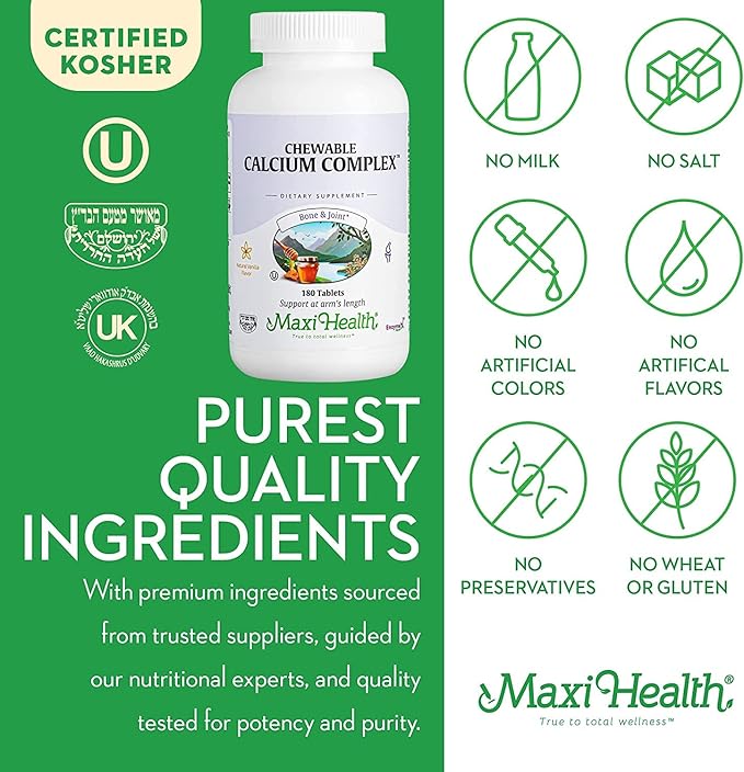 Maxi Health Chewable Calcium Complex 1000 mg D3 (1000 (1000 IU) (400 mg) 180 Count 2)