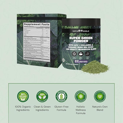 Nature’s Eagle Greens Powder with Collagen Peptides