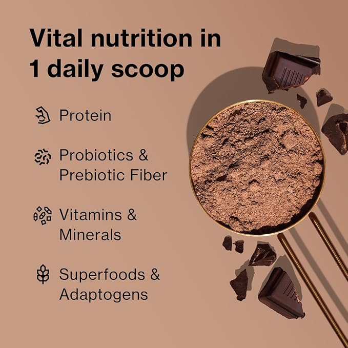 Shakeology 0g Added Sugar Vegan Protein Powder - Gluten Free, Superfood Protein Shake - Helps Support Healthy Weight Loss, Lean Muscle Support, Manage Effects of Stress, Chocolate - 30 Servings