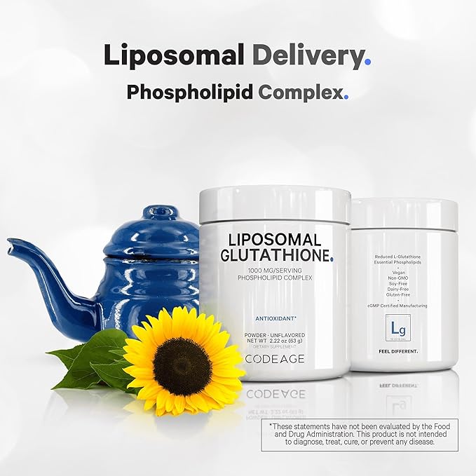 Codeage Liposomal Glutathione Powder 1000 mg 2-Month Supply, 2.22 Oz