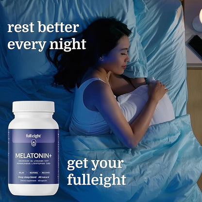 Deep Sleep Melatonin+ Plus Magnesium, L-Theanin, 5HTP, Ashwagandha, B6 Supplement 60 Capsules