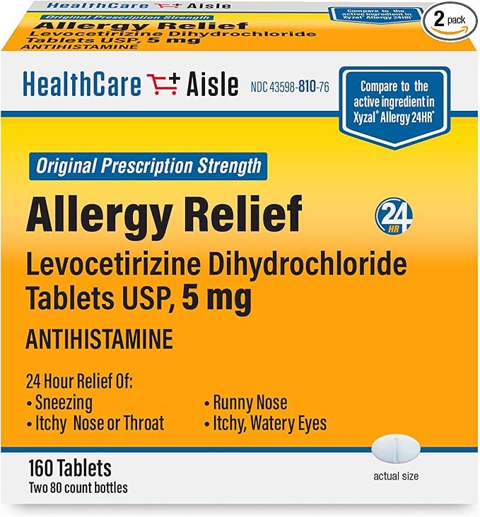 HealthCareAisle Allergy Relief 5 mg, 160 Tablets, 24-Hour Allergy 80 Count 2)