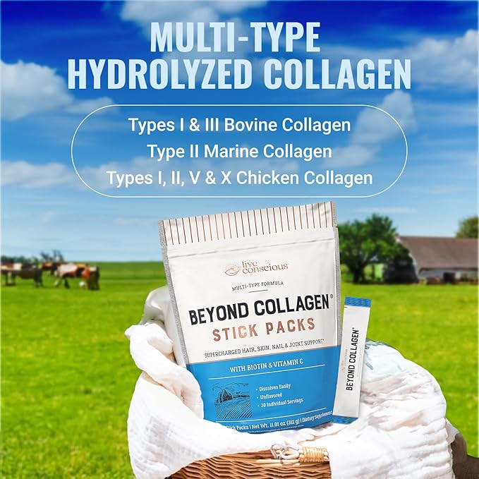 Live Conscious Beyond Collagen Peptides Powder 30 Pack (2pk)