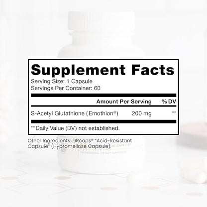 S-Acetyl Glutathione GOLD 60 DRcaps 200mg Per 2 Month