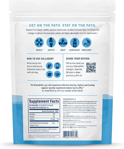 NativePath Collagen Peptides Protein 1 & 3 Collagen 19.8 oz (56 Servings)