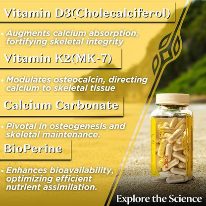 DOCTOR SAFE Vitamin D3 + K2 D3 5000iu 5000iu & 100mcg of K2 as MK-7 | (60ct)
