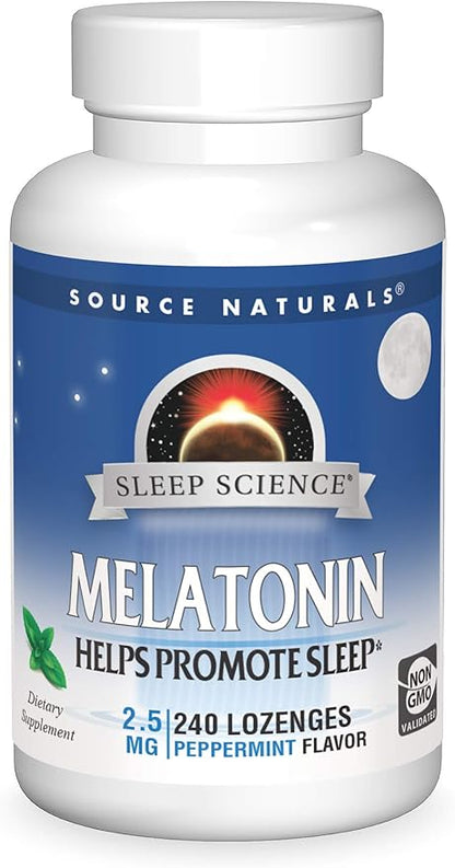 Source Naturals Melatonin, Sleep Supplement, 2.5 mg 240 Peppermint
