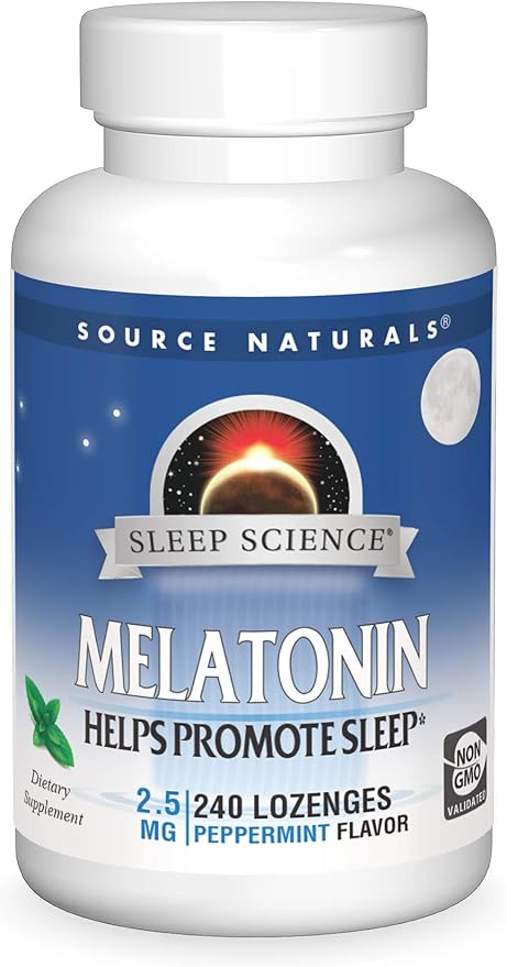 Source Naturals Melatonin, Sleep Supplement, 2.5 mg 240 Peppermint