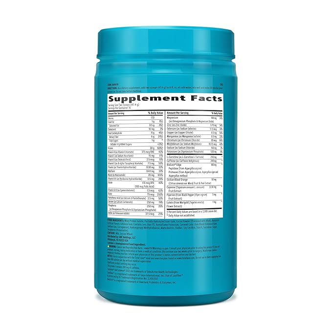 GNC Total Lean Shake Burn Protein Powder | Hunger Satisfying, Proven to Burn 3X More Calories | Chocolate Fudge | 16 Servings