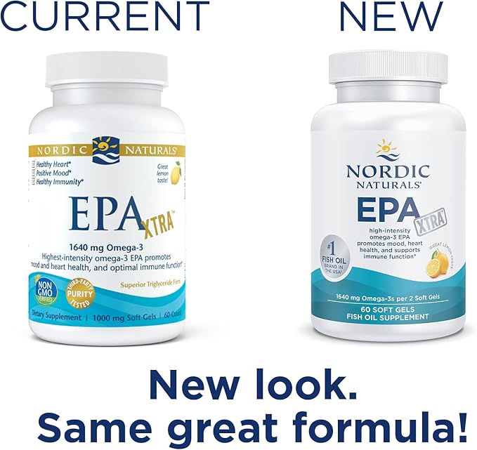 Nordic Naturals EPA Xtra, Lemon 60 Soft 1640 mg Omega-3 - 30 Servings