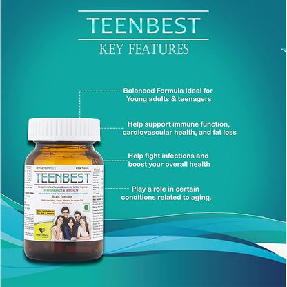 Teenbest Multivitamin & Minerals Supplement Q10, 60 60 Tablets