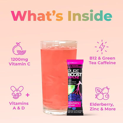 Pureboost Immune Clean Energy Drink Mix: 1200 mg 28 Vitamins, 30 Count)