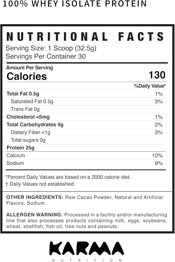 Whey Protein Powder 2LB 25g Protein 1g Sugar 30 Servings