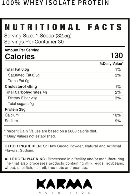 Whey Protein Powder 2LB 25g Protein 1g Sugar 30 Servings