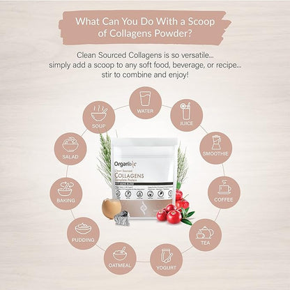 Organixx Clean Sourced Collagen Powder, Hydrolyzed (15 Servings)
