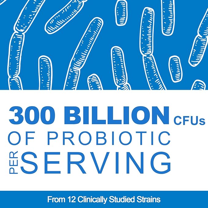 300 Billion CFU Probiotic, Probiotics 12 Probiotics 3 Prebiotics, 60 Counts
