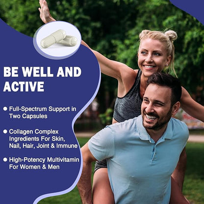 Multi Hydrolyzed Collagen Peptides Capsules 2200mg(Type I, 5000mcg, Vitamin