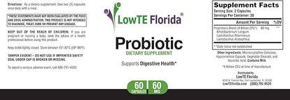 LowTE Florida® Probiotic Supplement 60 Capsules, 60mg, Probiotics