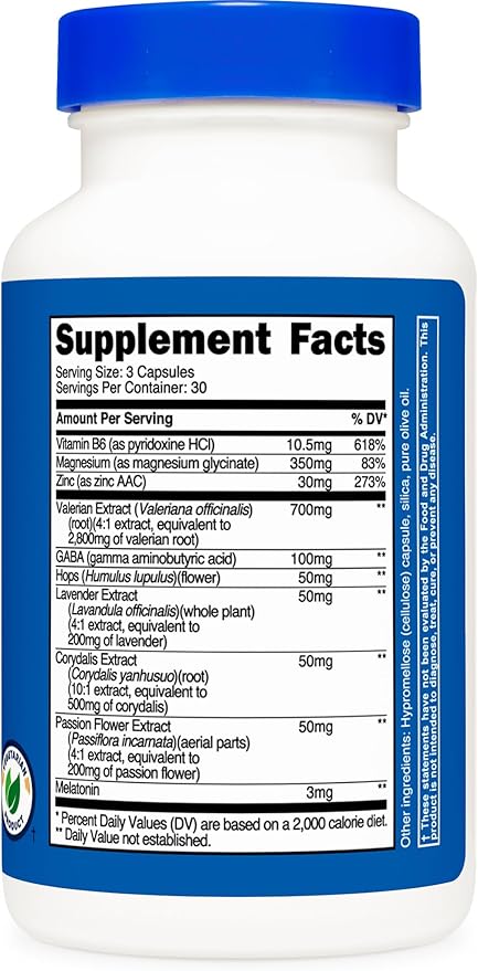 Nutricost Sleep Aid Complex 1330mg Serving (90 Capsules)