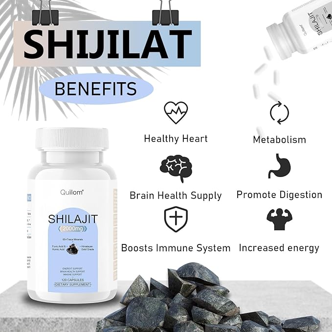 Shilajit Pure Himalayan Organic-Shilajit Supplement-Gold Grade Formula,85+Trace Minerals 75%+ Fulvic Shilajit-120-Day Supply