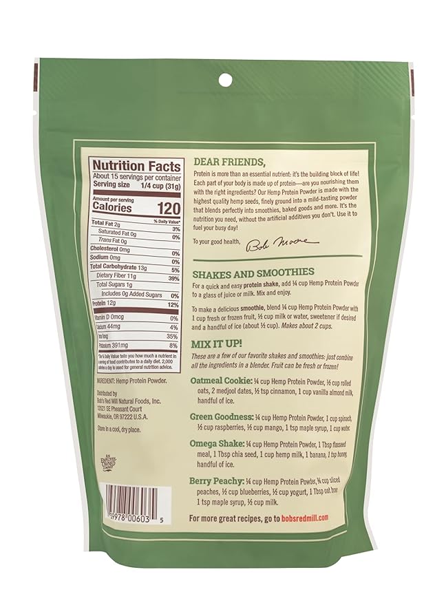 Bob's Red Mill Hemp Protein Powder, 16-ounce (Pack 4)