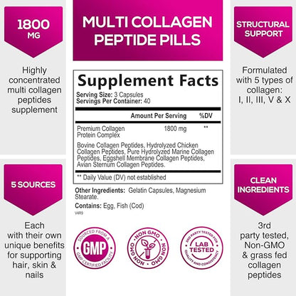 Collagen Peptides for Women & Men 120 Capsules