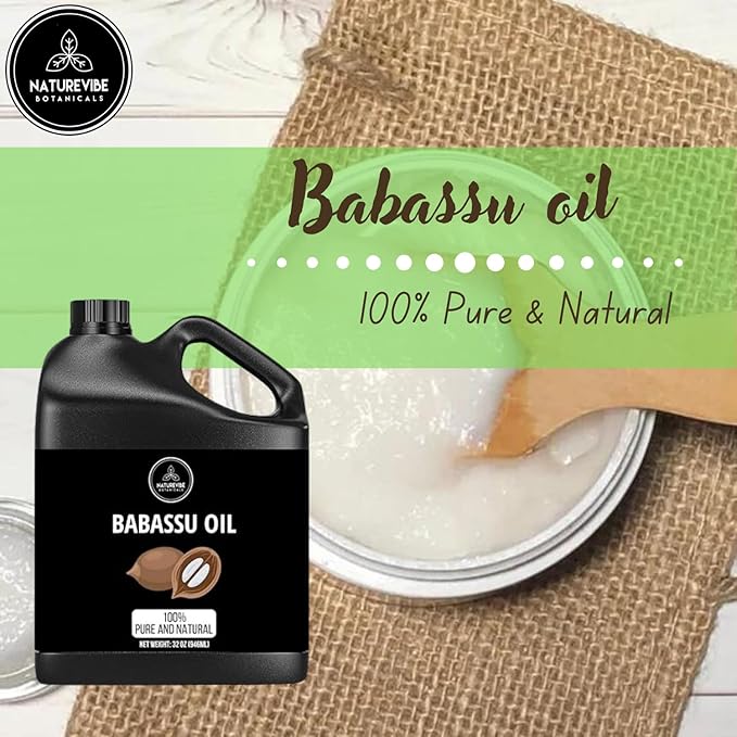 Naturevibe Botanicals Babassu Oil 32 Ounces 100% Pure