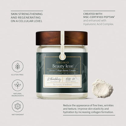 Beauty Icon, Marine Collagen Peptides Powder, 10.8 Grams 7.4 Oz,