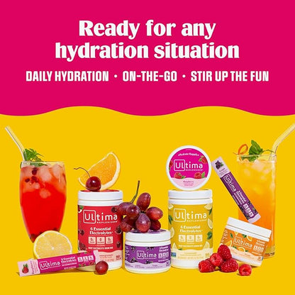 Ultima Replenisher Daily Electrolyte Powder Drink Mix – Passionfruit, 30 Servings – Hydration Powder with 6 Key Electrolytes and Trace Minerals – Keto Friendly, Non-GMO and Sugar-Free