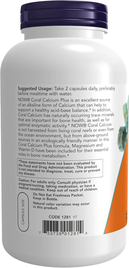 NOW Supplements, Coral Calcium Plus, Bone 250 Veg 2)