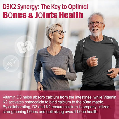 Vitamin D3 K2 Supplement for Adults - Vitamin D3 5000 IU + K2 200 mcg - VIT D3 K2 Gummies with Calcium 600mg Magnesium Zinc & Vitamin C for Women Men - Supports B0ne, Muscle Immune