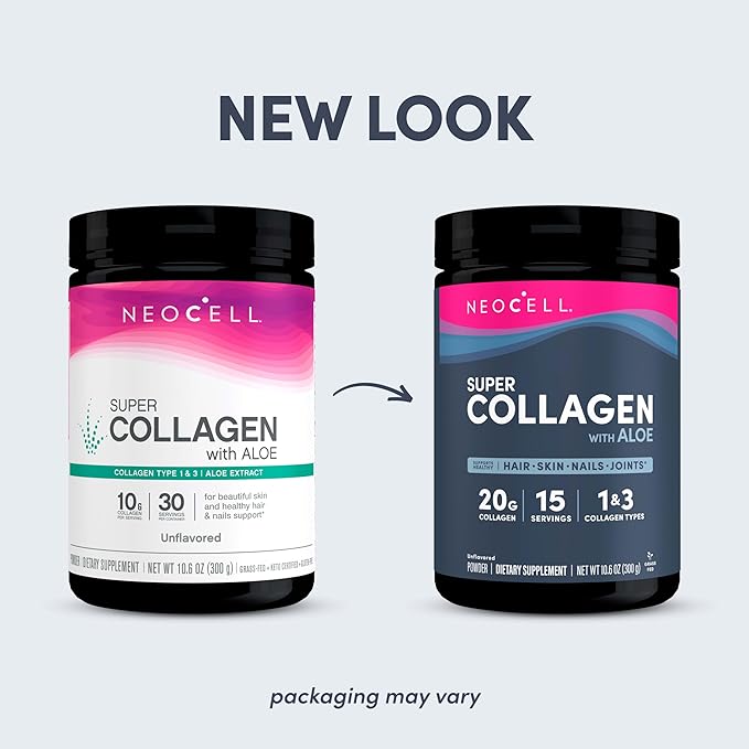 Neocell Super Collagen with Aloe; Collagen 1 and 3; Supports 10 g 30 Servings; 10.6 Oz,*
