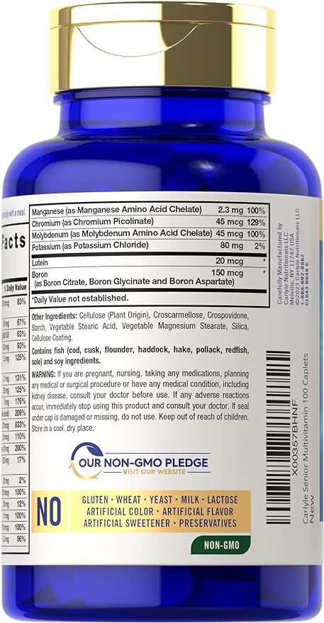 Carlyle Senior Multivitamin for Over 60 100 Caplets