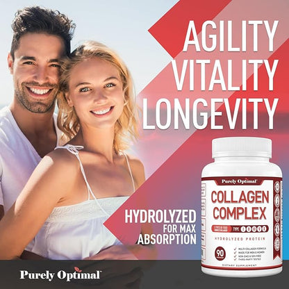 Purely Optimal Premium Multi Collagen Peptides (90 Capsules)