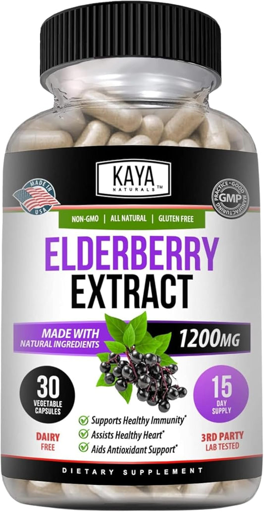 Kaya Naturals Elderberry Immune Support 1200mg Immune 30 Count