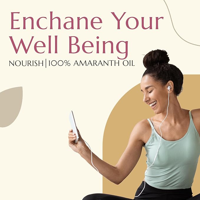 Wellamar - 100% Amaranth Oil Nourish - Natural Support for Skin, Hair & Nail - Strengthens Immunity and Metabolism - Antioxidant-Rich & High-Squalene Oil (1fl oz 30ml)