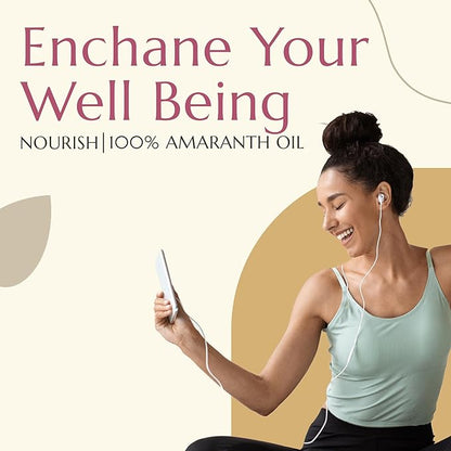 Wellamar - 100% Amaranth Oil Nourish - Natural Support for Skin, Hair & Nail - Strengthens Immunity and Metabolism - Antioxidant-Rich & High-Squalene Oil (1fl oz 30ml)
