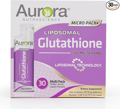 Aurora Nutrascience Micro-Pack Liposomal Glutathione, Immune 500 mg (10mL), 30 30 Single-Serve 10 fl (300mL)